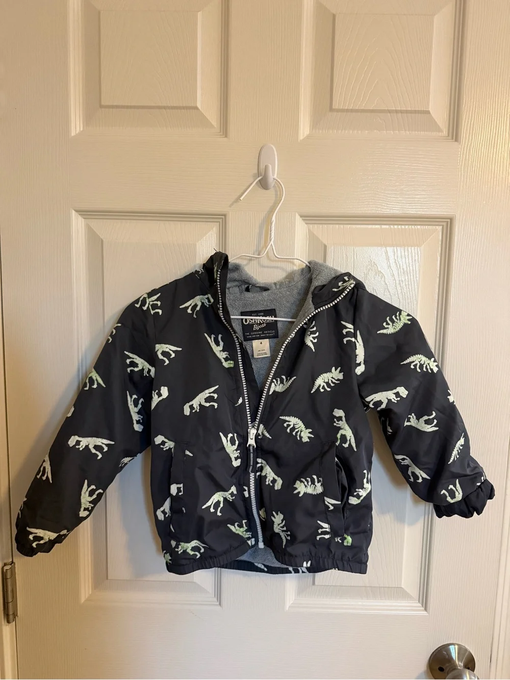 OshKosh B'gosh Navy Jacket with Pale Green Dinosaur Print